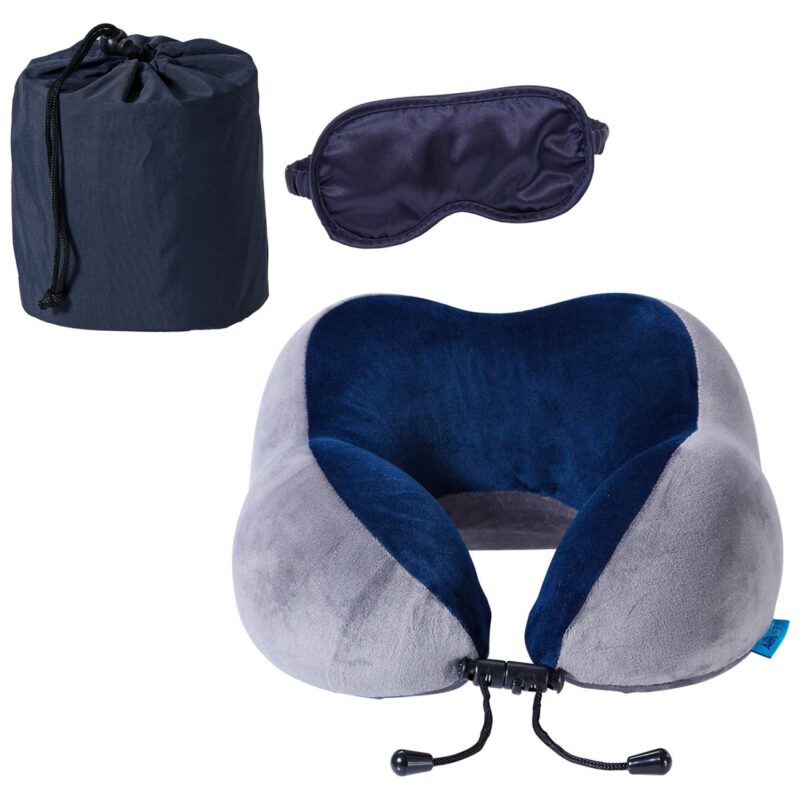 Custom AeroLOFT® Business First Travel Pillow with Sleep Mask - 1