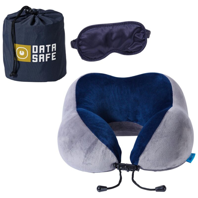 Custom AeroLOFT® Business First Travel Pillow with Sleep Mask