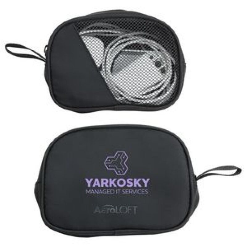 Custom AeroLOFT® Jet Black Tech Organizer Mesh Pouch