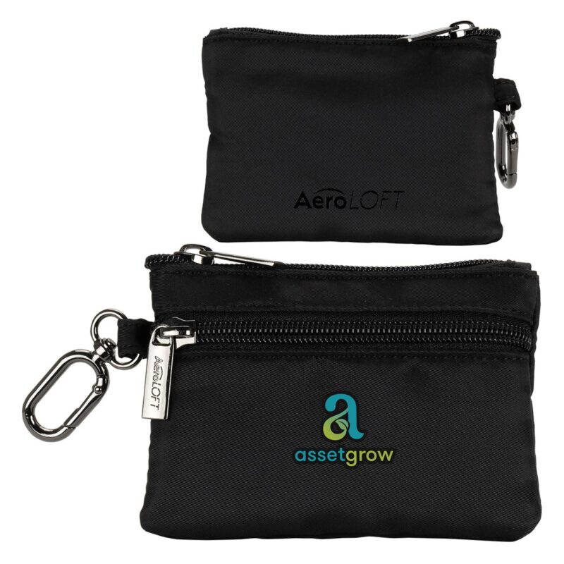 Custom AeroLOFT® Carabiner Zip Wallet - 2